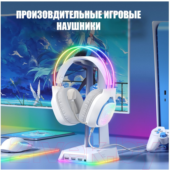 Наушники-гарнитура Onikuma X22 White Phantom