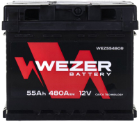 Автомобильный аккумулятор Wezer 480A R+ / WEZ55480R (55 А/ч) - 