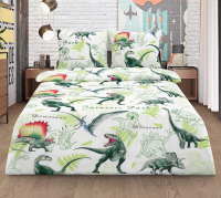 Комплект постельного белья Milanika Динозавры 1.5сп подростковый с наволочкой 70x70 (бязь) - 