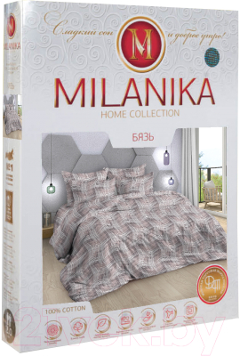 Комплект постельного белья Milanika Арабески 2сп с европростыней (бязь)