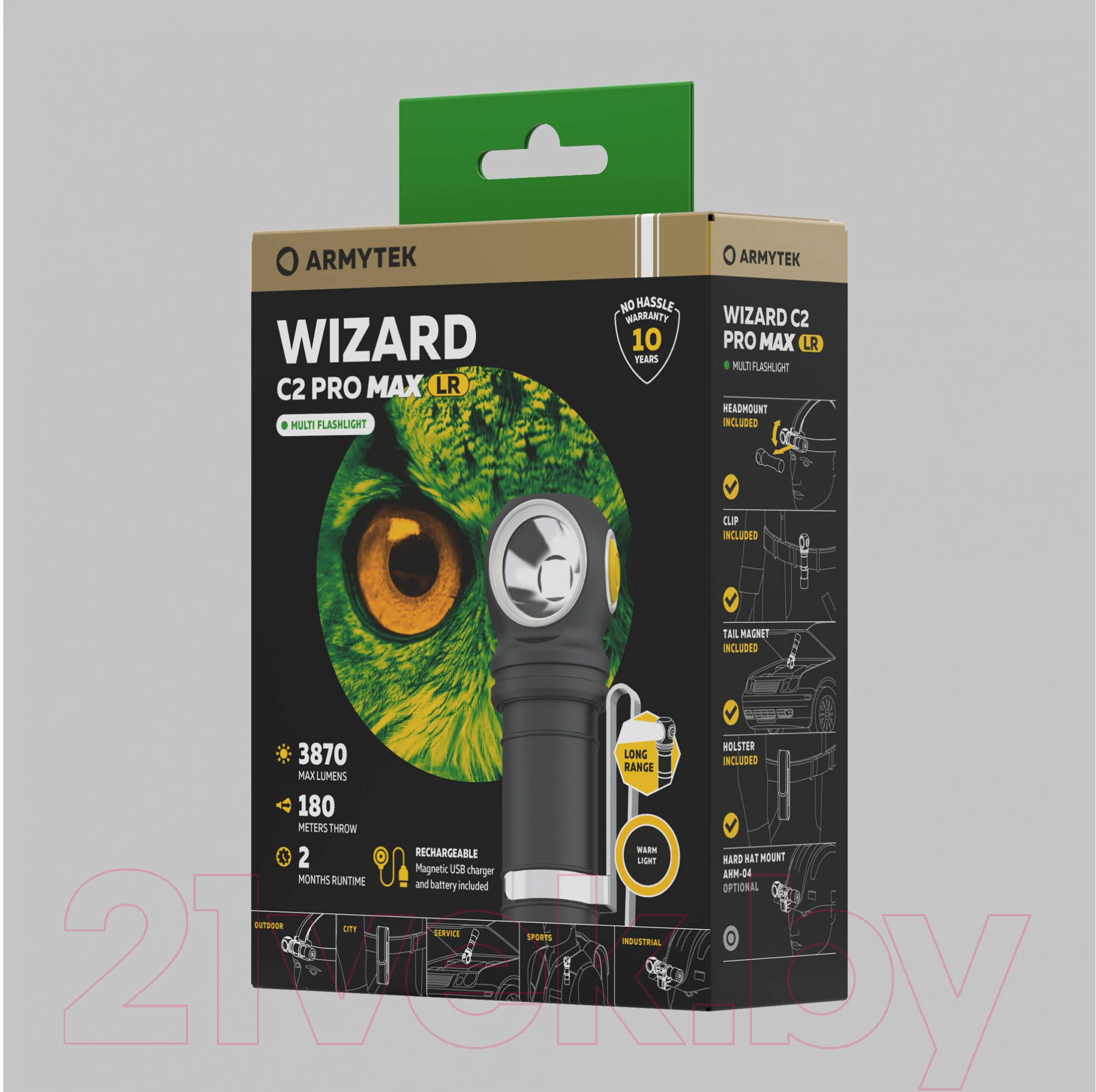 Фонарь Armytek Wizard C2 Pro Max LR Warm / F06702W