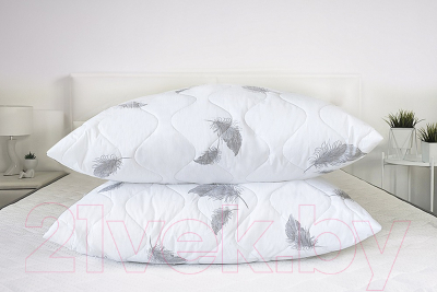 Подушка для сна Milanika Лебяжий пух Премиум стеганая тематика 48x68