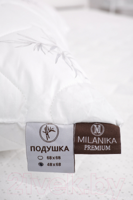Подушка для сна Milanika Бамбук на молнии Премиум 48x68