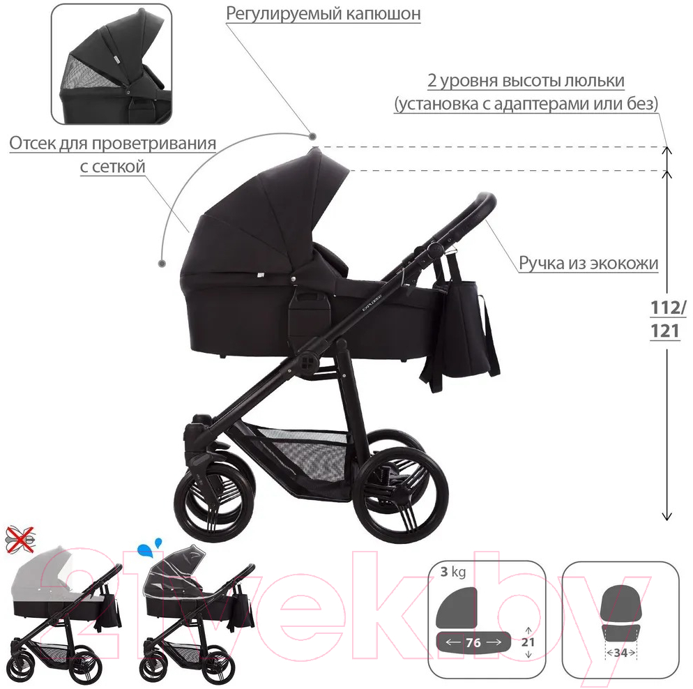 Детская универсальная коляска Bebetto Explorer Air 2 в 1