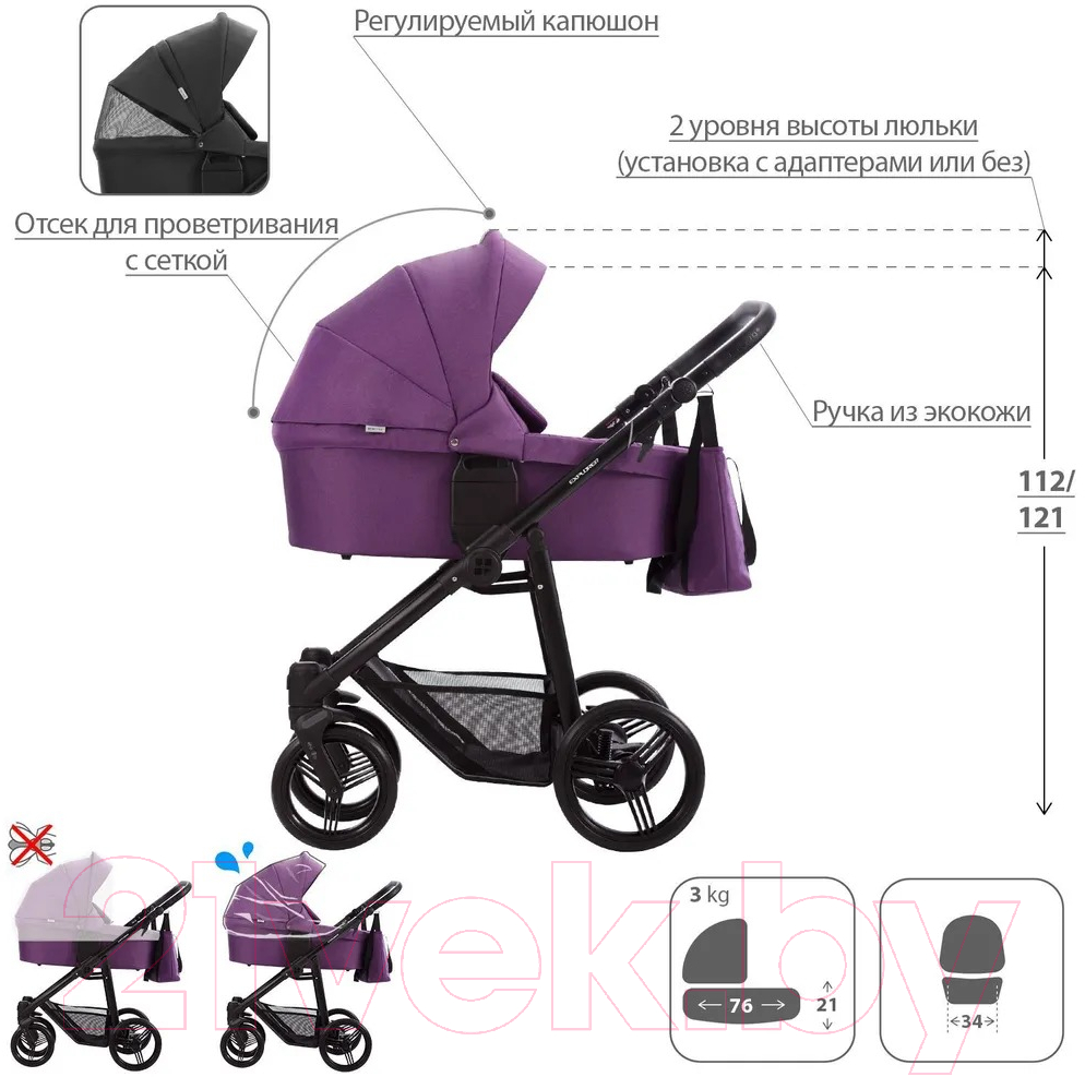 Детская универсальная коляска Bebetto Explorer Air 2 в 1