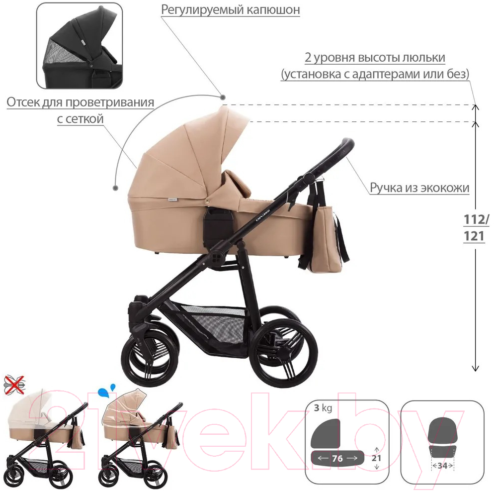 Детская универсальная коляска Bebetto Explorer Air 2 в 1