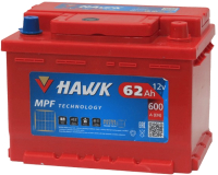 Автомобильный аккумулятор HAWK R низк. 600A / HSMF-55427 (62 А/ч) - 