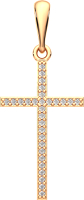 Крестик из розового золота ZORKA 440331.14K.R (с фианитами) - 