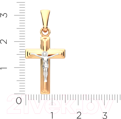 Крестик из комбинированного золота ZORKA 410030.14K.B.REL