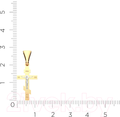 Крестик из комбинированного золота ZORKA 410044.14K.B.REL