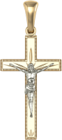 Крестик из комбинированного золота ZORKA 411005.14K.B.REL - 