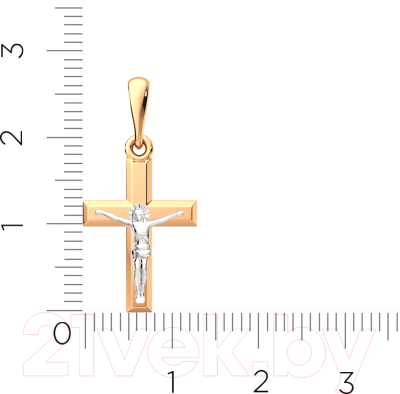 Крестик из комбинированного золота ZORKA 430148.14K.B.REL