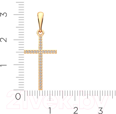 Крестик из розового золота ZORKA 440331.14K.R.REL (с фианитами)