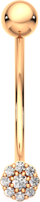 Пирсинг из розового золота ZORKA 710005 (с фианитами)
