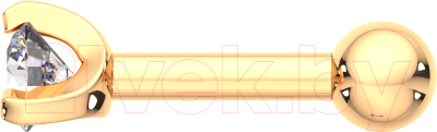 Пирсинг из розового золота ZORKA 710024.14K.R.ZZ (с фианитом)