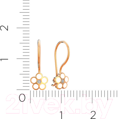 Серьги из розового золота ZORKA 310422А