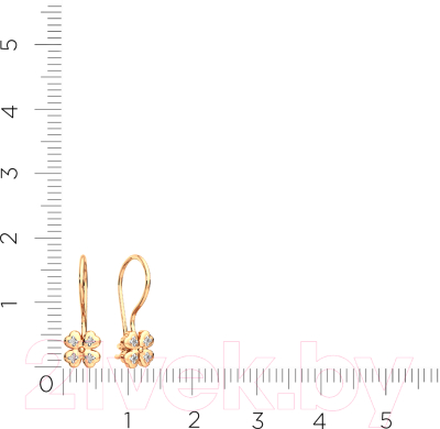 Серьги из розового золота ZORKA 3101558.14K.R.ZZ (с фианитами)