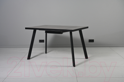Обеденный стол Мир стульев Саен 17 120x80/40 (бронзовый каспий /черный муар)