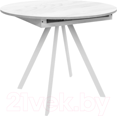 Обеденный стол Гальваник ПГ-76 (белый/опоры эмаль белый муар)