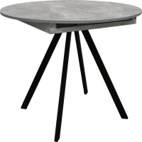 Обеденный стол Гальваник ПГ-76 (бетонный камень/опоры эмаль черный муар) - 