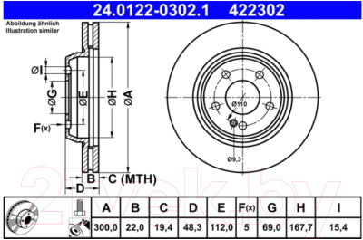 Тормозной диск ATE 24012203021