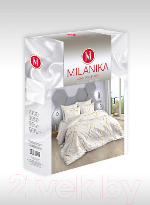 Комплект постельного белья Milanika Мрамор евро (поплин)