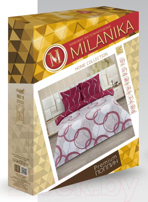 Комплект постельного белья Milanika Тесла Семейный (поплин)