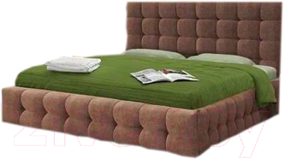 Двуспальная кровать Асмана Двойная-3 180x200 (саванна корица/пуговица)