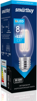 Лампа SmartBuy SBL-C37F-8-60K-E27
