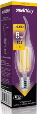 Лампа SmartBuy SBL-C37FCan-8-30K-E27