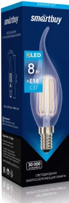 Лампа SmartBuy SBL-C37FCan-8-40K-E14
