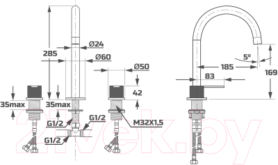 Смеситель Maxonor Pure Life PL1387-9