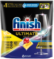 Капсулы для посудомоечных машин Finish Powerball Ultimate Aio Лимон (61шт) - 