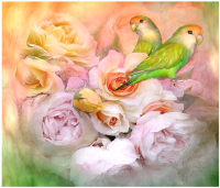 Набор алмазной вышивки Darvish Птички в цветах / DV-9518-5 - 