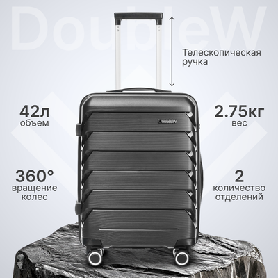 Чемодан на колесах DoubleW YF-PP02 (S,черный) - 