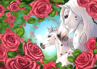 Картина по номерам Darvish Лошади в цветах / DV-9519-15 - 