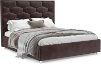 Двуспальная кровать Mebel-Ars Рица 160 (бархат шоколадный Star Velvet 60 Coffee) - 