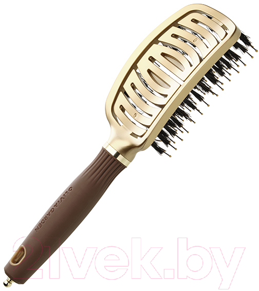 Расческа Olivia Garden Expert Care Flex Boar&Nylon Bristles Gold&Brown