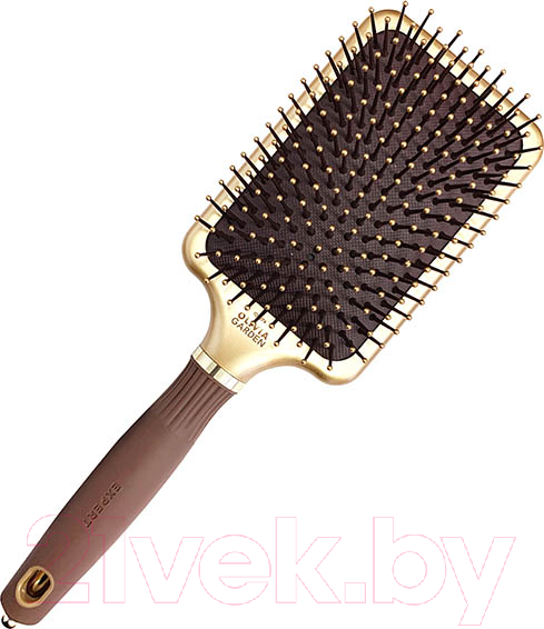 Расческа Olivia Garden Expert Care Rectangular Nylon Bristle Gold&Brown L