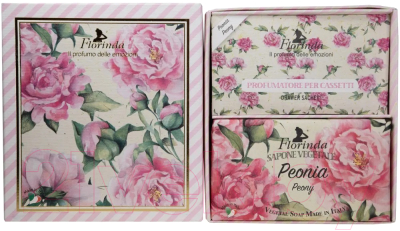 Подарочный набор Florinda Пион (мыло 200г + саше ароматическое 3шт)