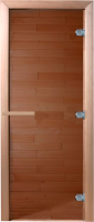 Стеклянная дверь для бани/сауны Doorwood Теплый день 190x70 (бронза, коробка хвоя) - 