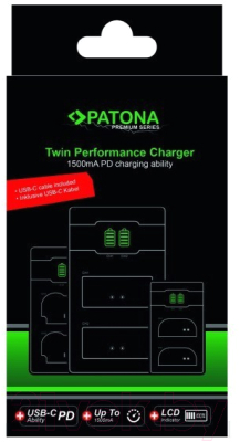 Зарядное устройство для аккумулятора для камеры Patona Premium 161939 