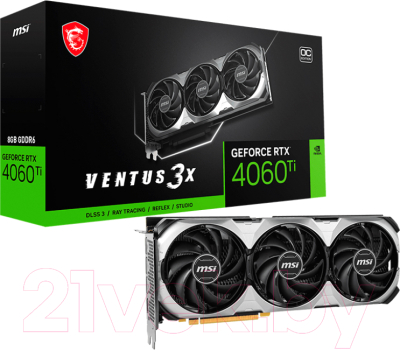 Видеокарта MSI GeForce RTX 4060 Ti Ventus 3X E 8G OC