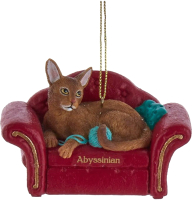 Елочная игрушка Kurt S. Adler Абиссинская кошка на диване / E0671_3 - 