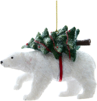 Елочная игрушка Kurt S. Adler Полярный медведь с елкой / E0760_2 - 