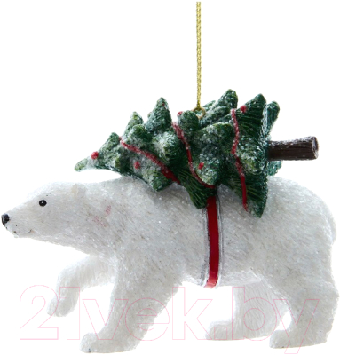 Елочная игрушка Kurt S. Adler Полярный медведь с елкой / E0760_2