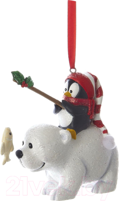 Елочная игрушка Kurt S. Adler Пингвин на белом медведе / H5111