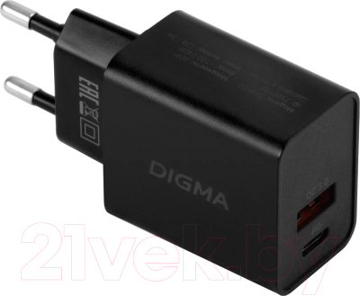 Адаптер питания сетевой Digma DGW2D / DGW2D0F110BK (черный)