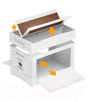 Контейнер для хранения Happy Home HH-013 многофункциональный со столиком и модулем (70л, белый)