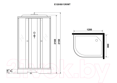 Душевая кабина Niagara Eco E120/80/13R/MT 120x80x215